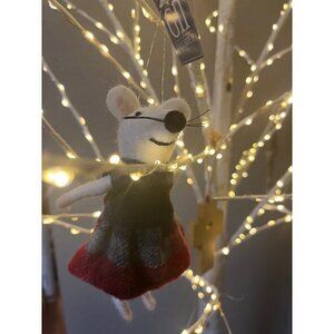 nwt xmas tree ornament girl white mouse plaid dress by gallerie 2